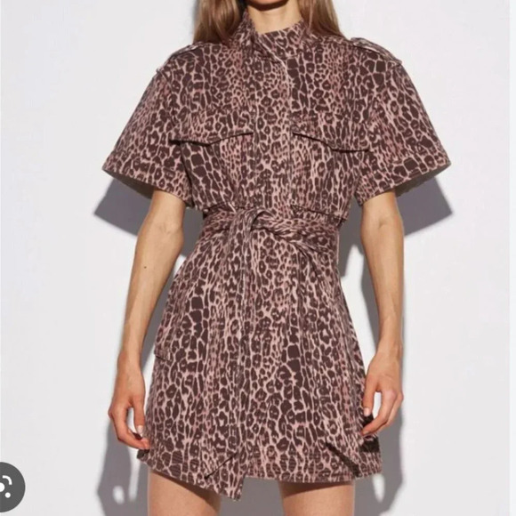 CMEO COLLECTIVE Reiterate Dress - Brown Leopard Size Small EUC - Picture 1 of 4